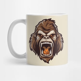 Angry gorilla head, wild animal Mug